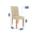 Ver imagem 2 de Kit 6 Cadeiras para Sala de Jantar Estofadas Maia Bege/Cinamomo/Gengibre