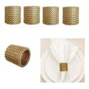 Ver imagem 3 de Jogo 4 Anéis Guardanapo Decoração Dourado Super Brilhante