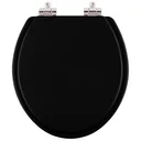 Ver imagem 1 de Assento Sanitário Poliester Soft Close Convencional Preto para vaso Deca