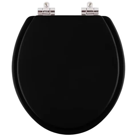 Assento Sanitário Poliester Soft Close Convencional Preto para vaso Deca