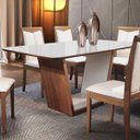 Ver imagem 3 de Mesa de Jantar Retangular Tampo MDF/Vidro Milan Matos e Lopes
