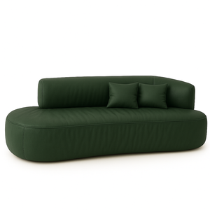 Sofá Orgânico Versátil Abby 160 Cm - Zahav Estofados:bouclê/courino Sintético Verde