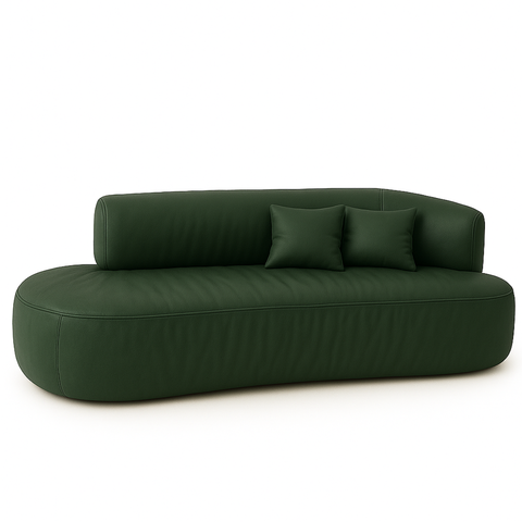 Sofá Orgânico Versátil Abby 160 Cm - Zahav Estofados:bouclê/courino Sintético Verde