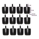 Ver imagem 1 de Kit de 12 Mini Pés para Cama Box ou Baú Queen King Preto 3cm de Altura Madeira Maciça