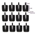 Ver imagem 1 de Kit de 12 Mini Pés para Cama Box ou Baú Queen King Preto 3cm de Altura Madeira Maciça