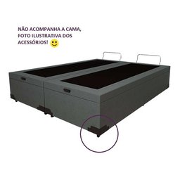 Kit de 12 Mini Pés para Cama Box ou Baú Queen King Preto 3cm de Altura Madeira Maciça - 3
