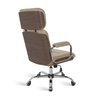 Cadeira de Escritório Presidente Cromada Premium:Beige - 3