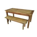 Ver imagem 1 de Mesa de Jantar Rustica Demolição Mais Um Banco Escuro 160x80 Sudeste Rústico