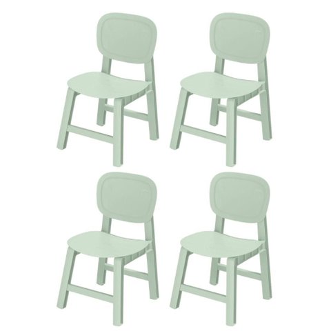 Kit 4 Cadeiras Empilhável Infantil Pipa Rivatti 38,5 cm (Larg) Estrutura Polipropileno (PP) Menta