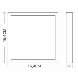 Painel com Placa de Led Taschibra 12w Lys Quadrado Sobrepor Bivolt 6500k Luz Fria - 6