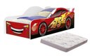 Ver imagem 1 de Mini Cama Carro Infantil Juvenil com Proteção Lateral de Mdf Adesivado Mcqueen Vermelho