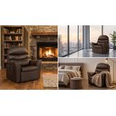 Ver imagem 7 de Poltrona do Papai Reclinavel em Courino Corano Botão (marrom)