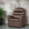 Poltrona do Papai Reclinavel em Courino Corano Botão (marrom) - 3