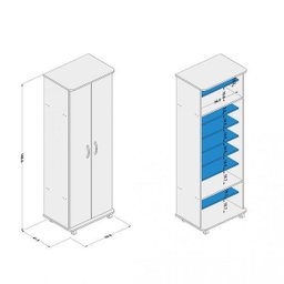 Armário Multiuso 2 Portas 9 Prateleiras Jade Espresso Móveis - 8