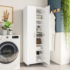 Armário Multiuso 2 Portas 9 Prateleiras Jade Espresso Móveis