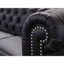Ver imagem 5 de Sofá Chesterfield de Couro 3 Lugares Preto Pigmentado - Mempra