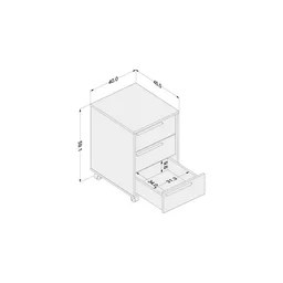 Mesa de Cabeceira 3 Gavetas Quartzo Espresso Móveis - 10