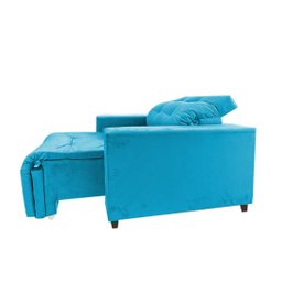 Poltrona Amamentação Retratil E Reclinavel Sala Quarto Mamae Sofia Turquesa - 2