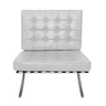 Poltrona Barcelona Base Inox Couro Natural Legitimo:branco - 2