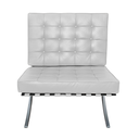 Ver imagem 2 de Poltrona Barcelona Base Inox Couro Natural Legitimo:branco