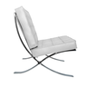 Poltrona Barcelona Base Inox Couro Natural Legitimo:branco - 3