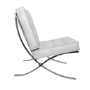 Ver imagem 3 de Poltrona Barcelona Base Inox Couro Natural Legitimo:branco