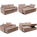 Ver imagem 2 de Sofá sem Caixa Retrátil Baú 1,55m Lounge Linho Bege Escuro Cama inbox