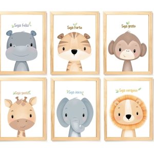 Quadro Infantil 6 un A4 vidro e pendurador