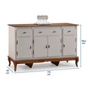 Ver imagem 4 de Balcão Buffet 4 Portas e 3 Gavetas com Pés Luiz XV 60635 Linz Móveis - Off White/Imbuia