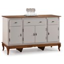 Ver imagem 1 de Balcão Buffet 4 Portas e 3 Gavetas com Pés Luiz XV 60635 Linz Móveis - Off White/Imbuia