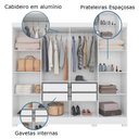 Ver imagem 4 de Guarda Roupas Casal com Espelho 8 Portas 4 Gavetas Diplomata Moval Branco