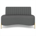 Ver imagem 4 de Sofá 2 Lugares 160cm Pés Aço Dourado Tamar Boucle Grafite Z08 - Mpozenato