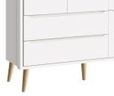 Ver imagem 3 de Guarda-roupa Retrô 3 Portas Théo New Branco Fosco com Natural - Moveisaqui