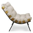 Ver imagem 4 de Kit Poltrona e Puff Costela Suede Base Metal Drossi Bege
