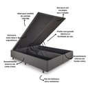 Ver imagem 4 de Cama Box Baú Casal Bipartido 138x188x42cm Linho com Pistão a gás