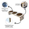Comedouro Elevado Pet Triplo Cachorro Mdf Linha Básica - Branco - 4