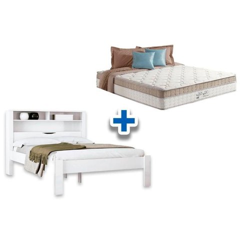 Colchão Casal King Best + Cama Invicta Branco