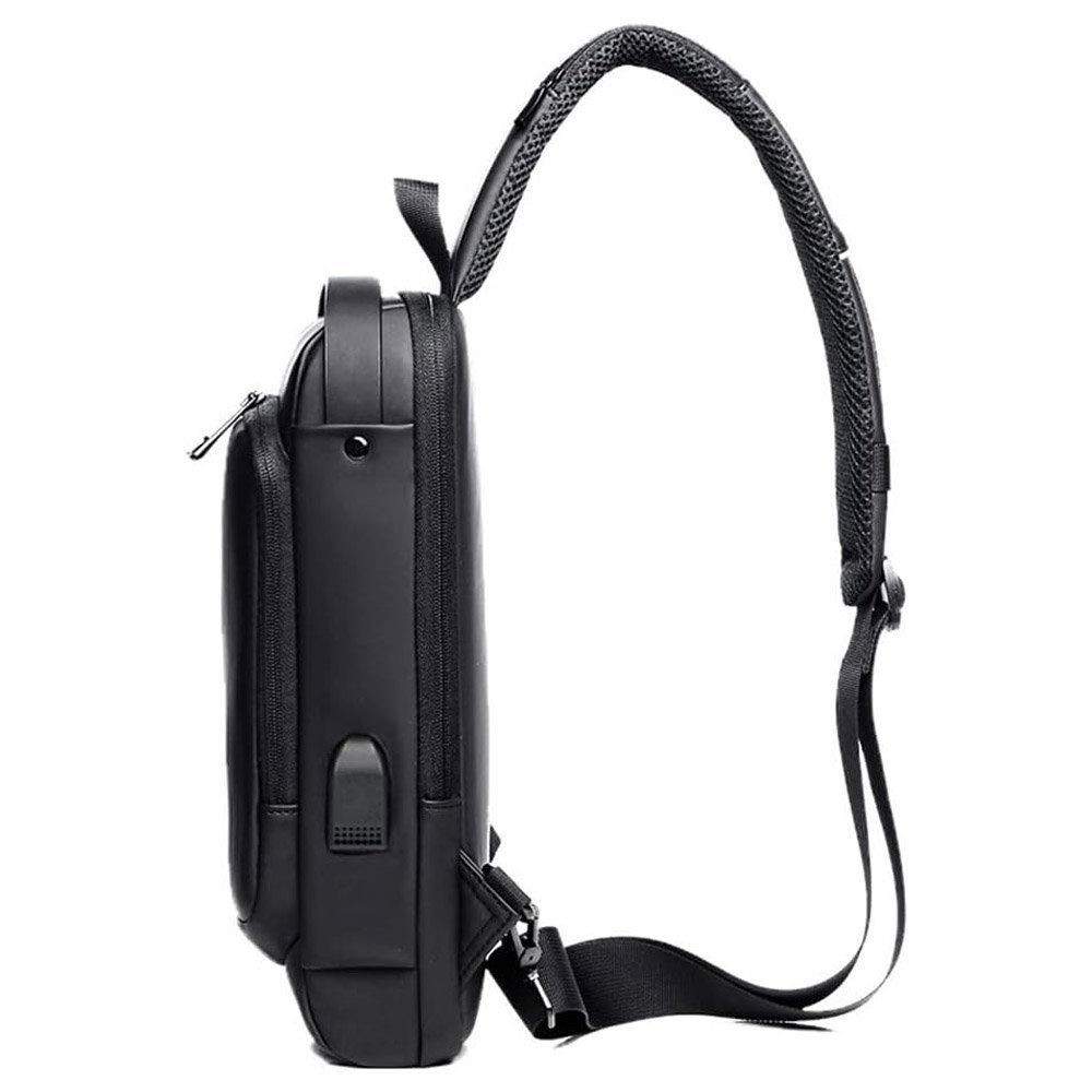 Mochila Anti Furto Transversal Cadeado com Senha Saida Carregador Usb Resistente a Água:preto/unisse - 2