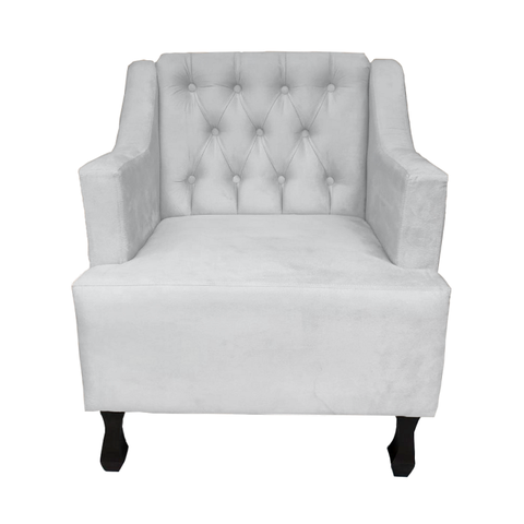 Poltrona Estofada Para Recepção Consultório Genesis Suede Branco LM DECOR