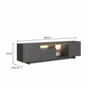 Ver imagem 4 de Rack para TV até 65 Polegadas 200cm com LED Monaco Mel/Grafite