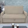 Sofá Cama 2 Lugares com Baú Swords Suede Bege - 1