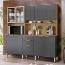 Ver imagem 1 de Cozinha Compacta Amora 10 Portas 2 Gavetas Amêndola Touch/grafito Prime Tx - Demóbile