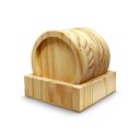 Ver imagem 2 de Kit 5 Porta Copos Bolacha de Madeira Pinus Redondo Rebaixo com Caixa Suporte