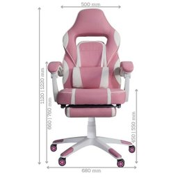 Conjunto Mesa Gamer Pelegrin Pel-008P Rosa e Cadeira Gamer Pelegrin Pel-3020 Rosa - 4