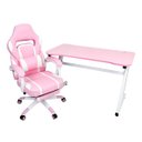 Ver imagem 1 de Conjunto Mesa Gamer Pelegrin Pel-008P Rosa e Cadeira Gamer Pelegrin Pel-3020 Rosa