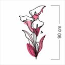 Ver imagem 4 de Adesivo Floral Boho Rosa Estilo Nórdico 45x90 Minimalista Mod.04