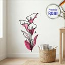 Ver imagem 1 de Adesivo Floral Boho Rosa Estilo Nórdico 45x90 Minimalista Mod.04