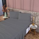 Ver imagem 4 de Kit Roupa de Cama 400 Fios Queen 4 Peças Toque de Cetim Cor:cinza