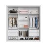 Guarda-roupa Casal 3 Portas 4 Gavetas com Espelho Panamá Sallêto Móveis Branco - 3