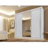 Guarda-roupa Casal 3 Portas 4 Gavetas com Espelho Panamá Sallêto Móveis Branco - 1